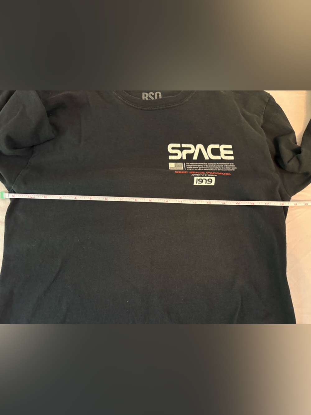 RSQ NASA Space Long Sleeve Shirt Black Graphic Size M - Picture 6 of 6